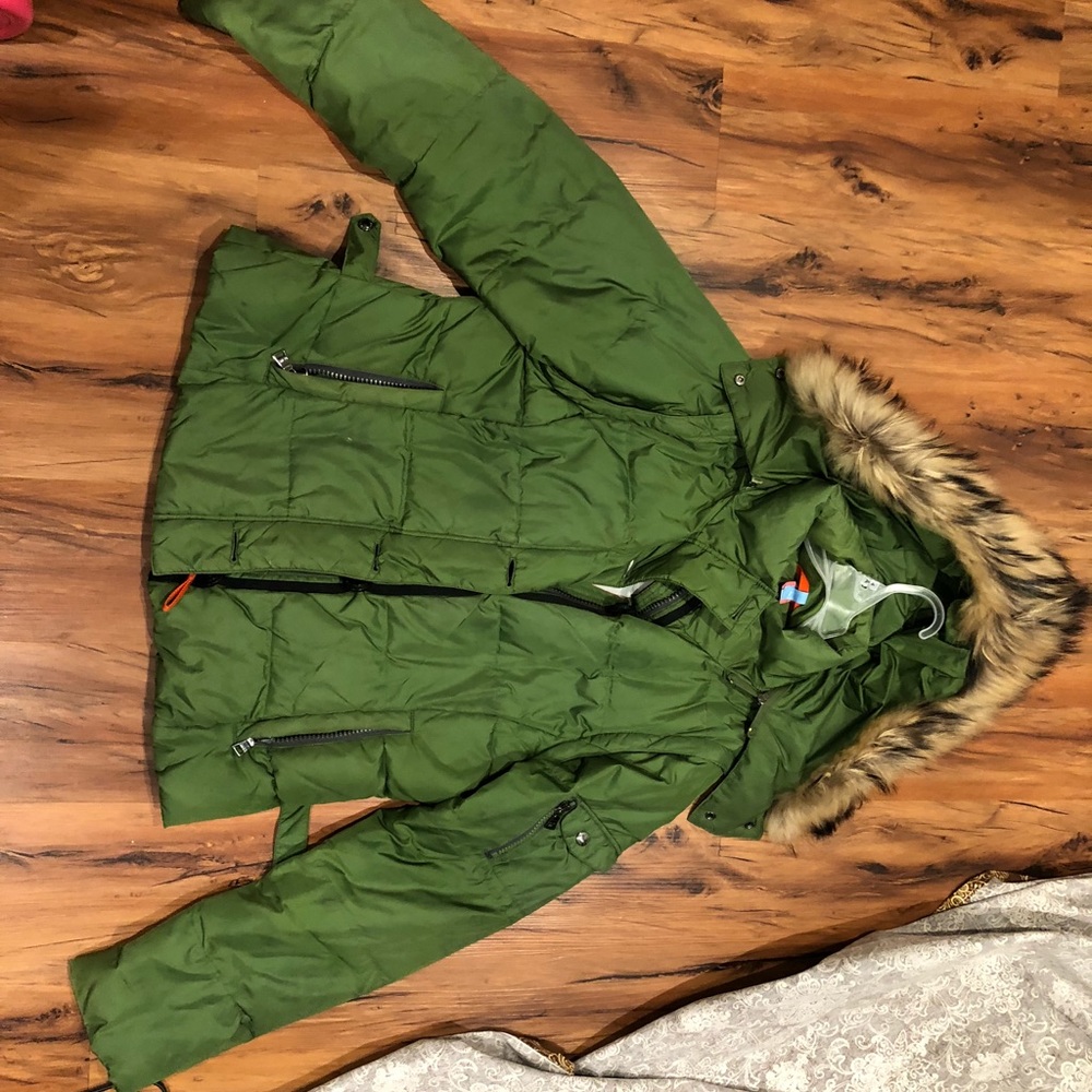 Marc Jacobs real fur green winter coat